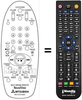 Replacement remote control RM 76151V-65801 Replacement remote control RM 76151V-65801