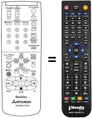 Replacement remote control RM M20V-57601 Replacement remote control RM M20V-57601