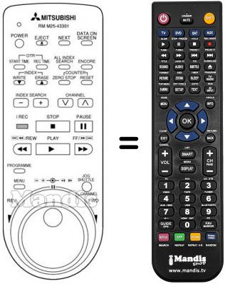 Replacement remote control RM M25-43301 Replacement remote control RM M25-43301