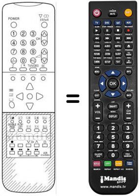 Replacement remote control Sharp 72 AS 18SN