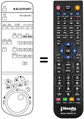 Replacement remote control RTV 950 HIFI