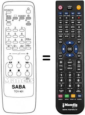 Replacement remote control Saba S 20 VB 12 A