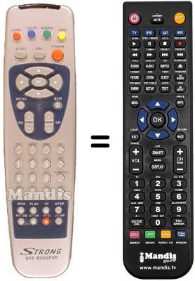 Replacement remote control SRT 4356 PVR