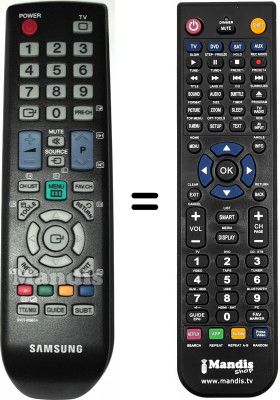 Replacement remote control Samsung SYNCMASTER XL 2370 HD