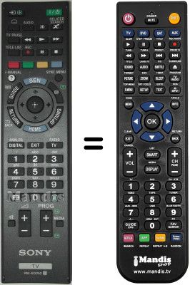 Replacement remote control Sony KDL-55 HX755