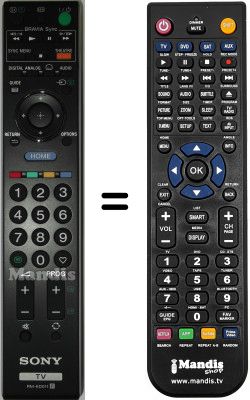 Replacement remote control Sony KDL-52 W4710