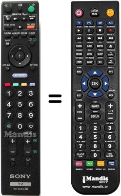 Replacement remote control Sony KDL-52 W5800