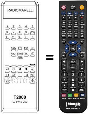 Replacement remote control T 2000