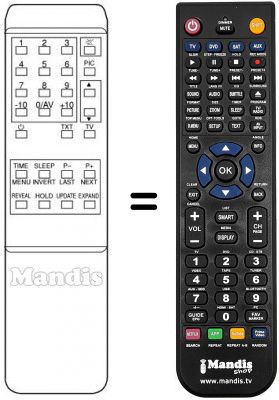 Replacement remote control TC 125 TEXT