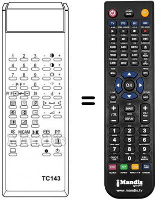Replacement remote control TC 143