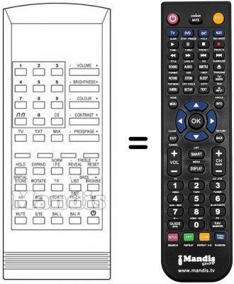 Replacement remote control TC 7075