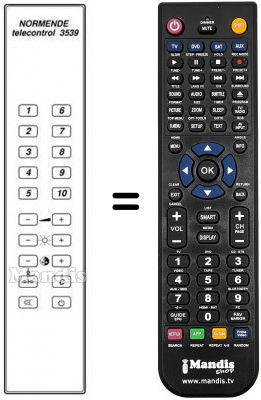 Replacement remote control TELECONTROL 3539 Replacement remote control TELECONTROL 3539