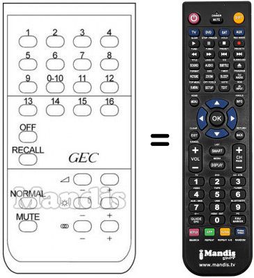 Replacement remote control TELEMASTER 16