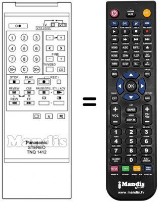 Replacement remote control TNQ 1412