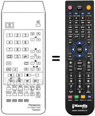 Replacement remote control TNQ 8E 0407