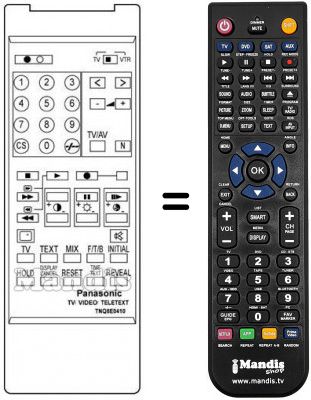 Replacement remote control TNQ 8E 0410