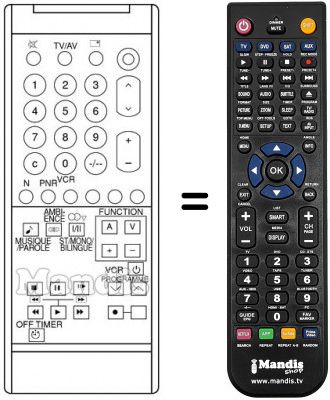 Replacement remote control TNQ 8E 0436