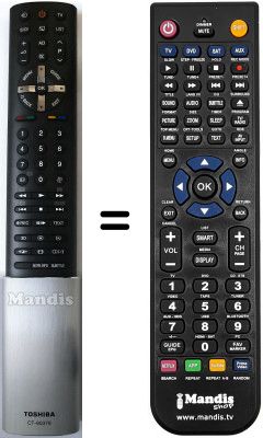 Replacement remote control Toshiba 46 WL 863