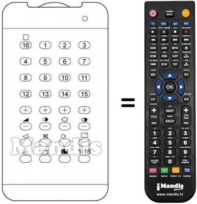 Replacement remote control TVC 99 / 16 TRD