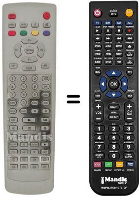 Replacement remote control Irradio TVD 2160