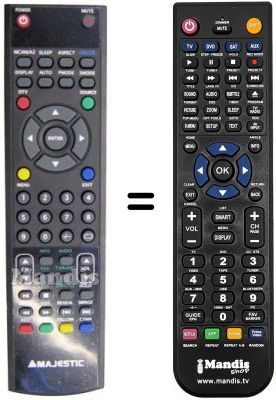 Replacement remote control MAJESTIC TVD 22 TFT
