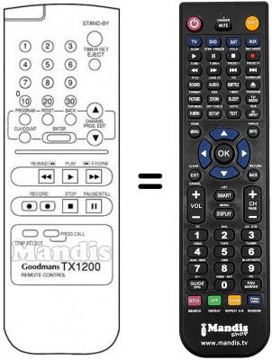 Replacement remote control TX 1200