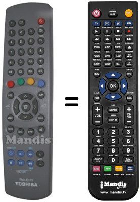 Replacement remote control Toshiba 32 MW 7 DG