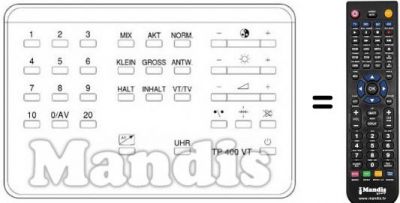 Replacement remote control TP 400 VT