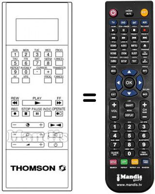 Replacement remote control Thomson V 610 Replacement remote control Thomson V 610