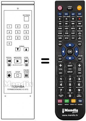 Replacement remote control VC-67 G