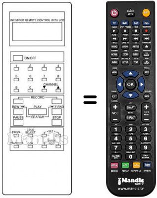 Replacement remote control Amstrad VCR 4700