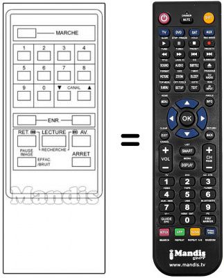 Replacement remote control VGX-715 HS 720