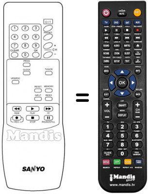 Replacement remote control Sanyo VHR-258