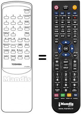 Replacement remote control Toshiba V 207 W