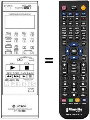 Replacement remote control VT-RM 122 E