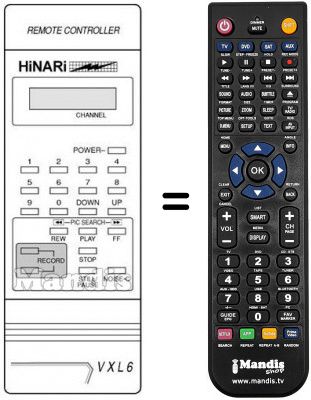 Replacement remote control VXL 6