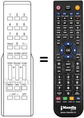 Replacement remote control Ingelen SAT 1100 Replacement remote control Ingelen SAT 1100