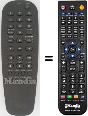 Replacement remote control Philips DVD 622