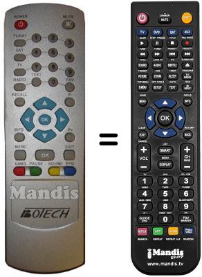 Replacement remote control BOTECH CA-9100 DVB-T