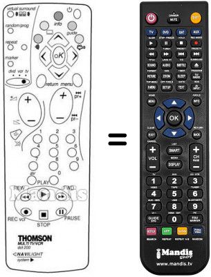 Replacement remote control Thomson DTH 2500 Replacement remote control Thomson DTH 2500