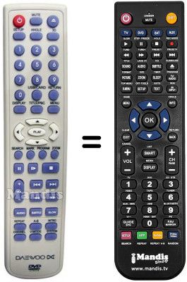 Replacement remote control Daewoo DV 2500 H Replacement remote control Daewoo DV 2500 H