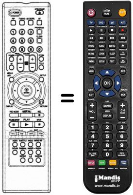 Replacement remote control LG DVD 4800