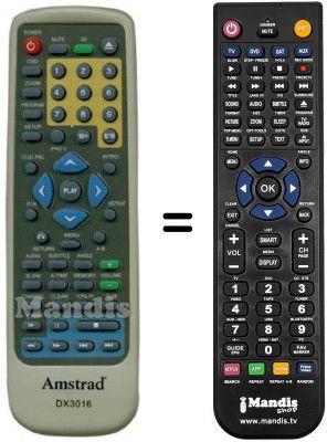 Replacement remote control Amstrad DX 3016