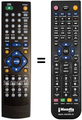 Replacement remote control MAJESTIC DVX 542
