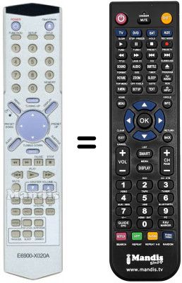 Replacement remote control Irradio DVD 19 HT