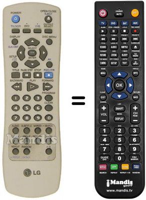 Replacement remote control Goldstar DVC 5930