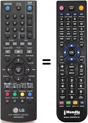 Replacement remote control LG DVT 699 H