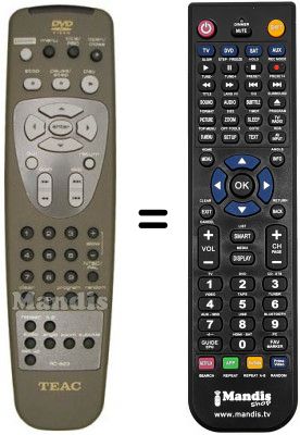 Replacement remote control TEAK DV-H350