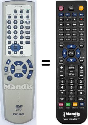 Replacement remote control Aiwa XD-DV170
