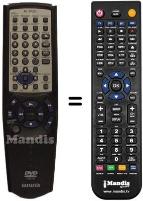 Replacement remote control Aiwa XD-DV370